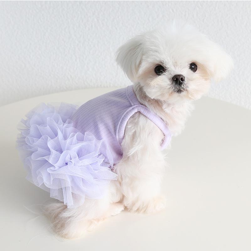 Elegant Pet Puff Skirt Dog Dance Skirt Spring New Dog Strap Dress Cat Clothing Pet Clothing Cute Bottom Skirt