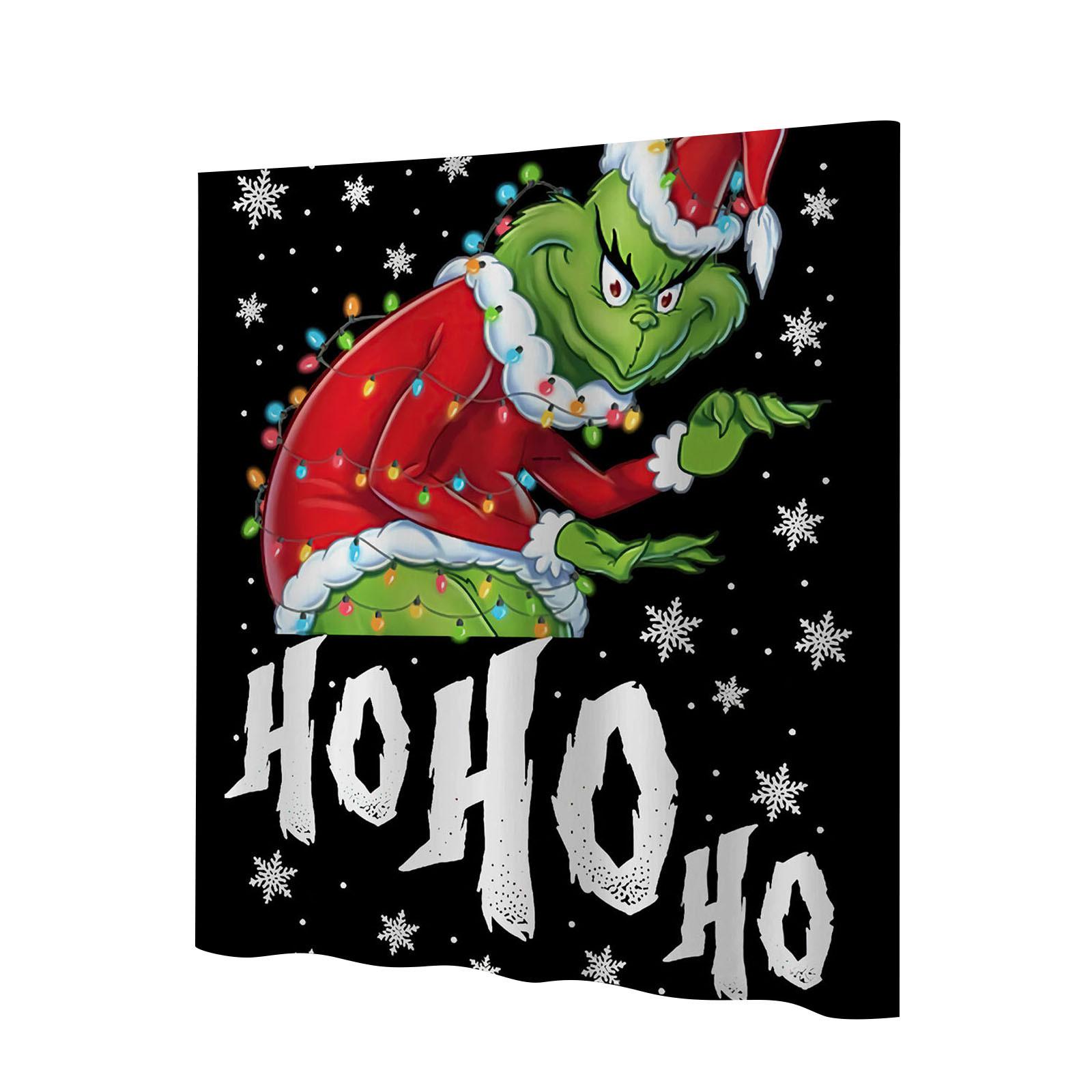 

180x180см Милая Рождественская Занавеска для Душа с Принтом и Крючками One Size