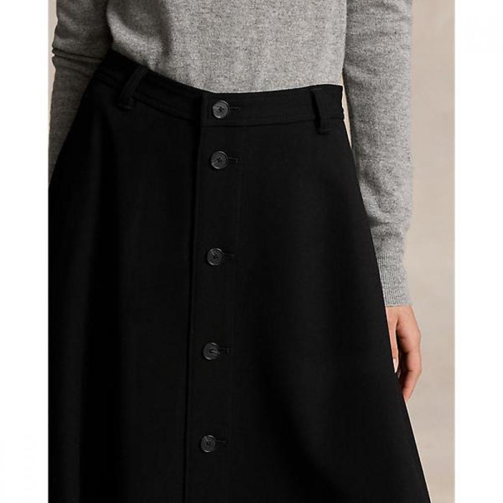 Polo Ralph Lauren Women S Wool Crepe Button Skirt wmpoSktndc20093001