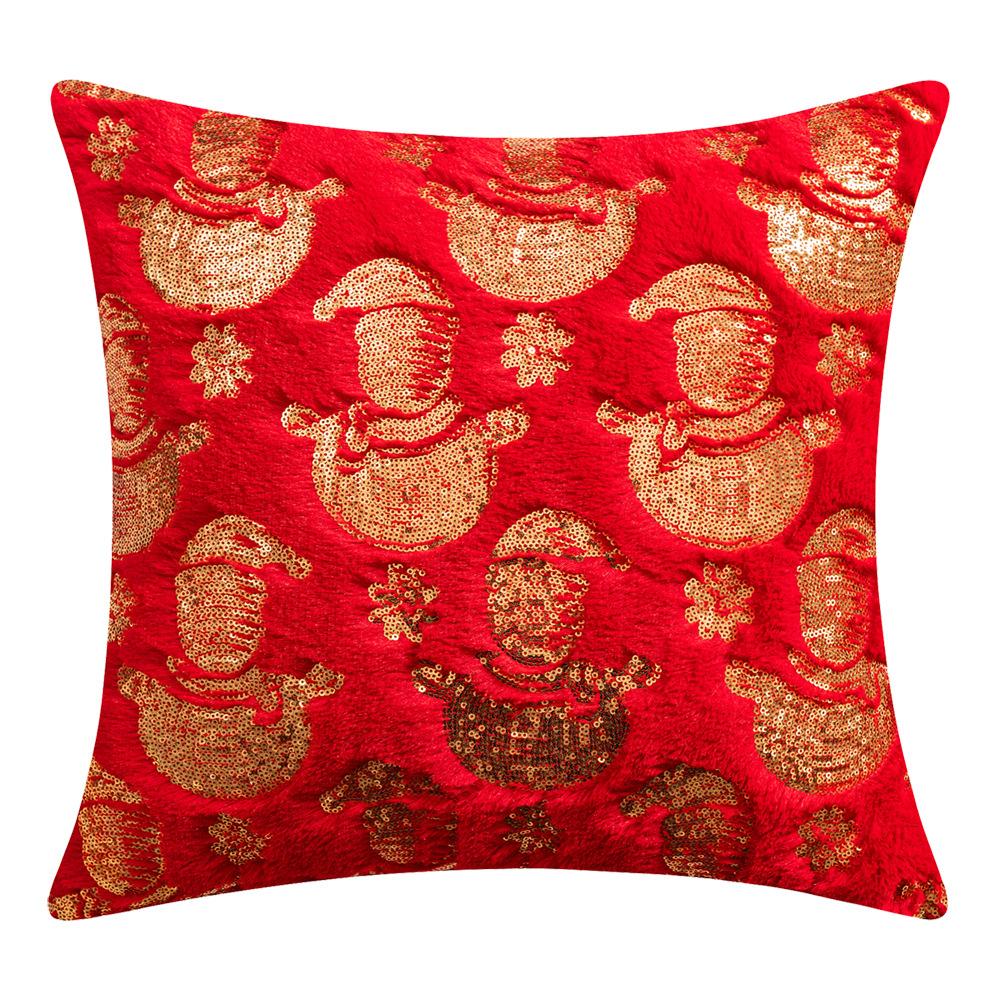 New Sequin Christmas Pillow American Holiday Plush Sofa Pillow Cushion Cover Sequin Embroidered Pillow Cover Aa