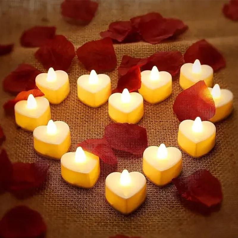 9PC/Set Heart Shaped Aromatherapy Candles Xmas Valentine's Day Romantic Birthday Candles Lover Proposal Scene Decor Candles