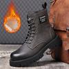 New Leather Ankle Boots Classic Man Motorcycle Botas Handmade High Top Male Sneakers Stylish Casual Leather Men Cowboy Boots