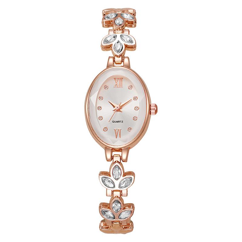 1PC New Full Body Rhinestone Luxury Watch Women's Round Small Plate Fashion Temperament Set with Colored Diamonds Small Bracelet Watch