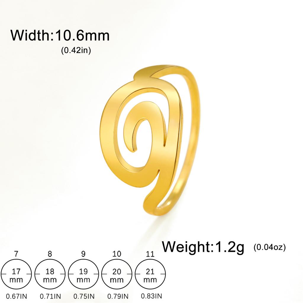 Cazador Geometric Swirl Spiral Women's Ring Stainless Steel Finger Rings Trendy Jewelry Wholesale 2025 Birthday Party Gift New