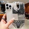 Sexy Lace Design Unique Black Lace Lingerie Phone Case for iPhone 16 17 15 14 13 12 Mini 11 Pro Max 16e 17 Pro Air