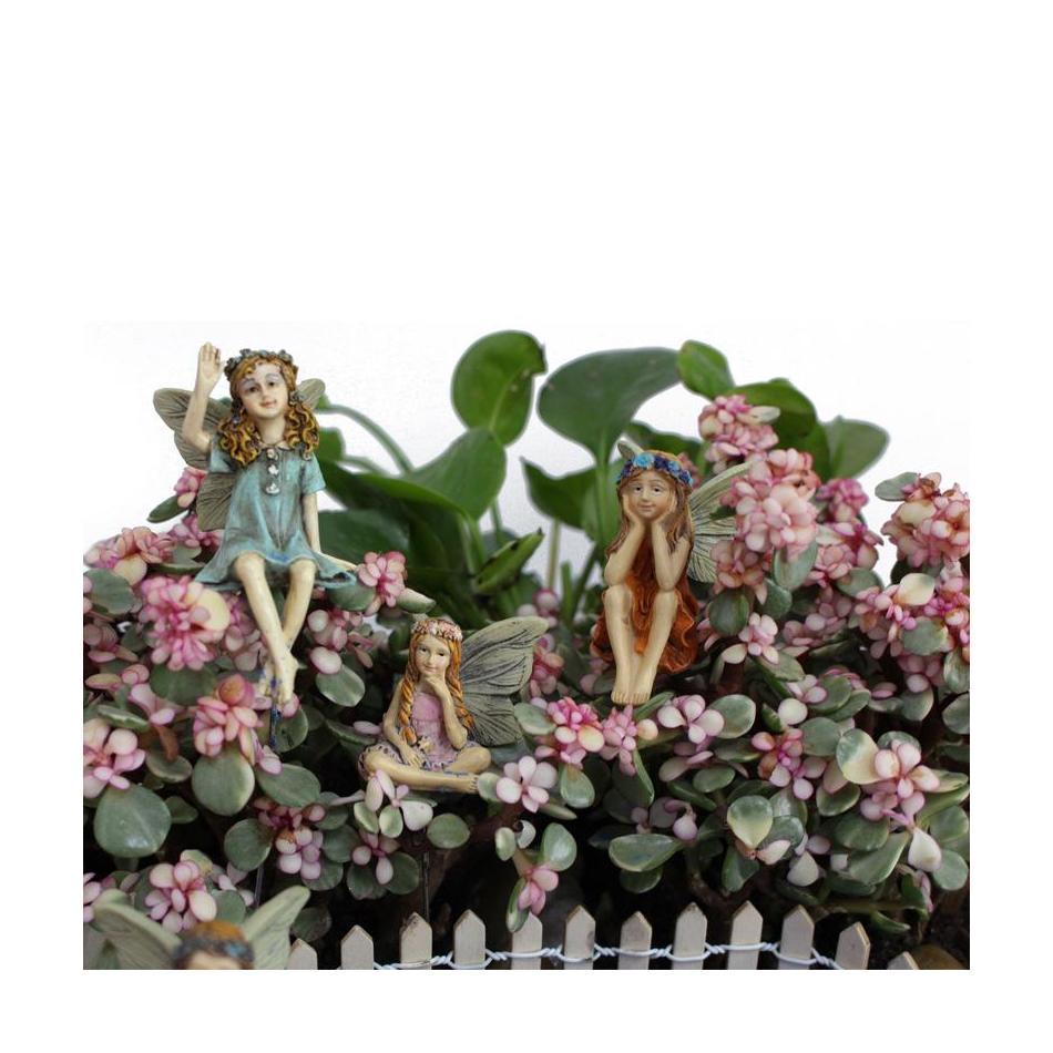 1 Set Fairy Garden - 6pcs Miniature Fairies Figurines Accessories for Outdoor garden decoration