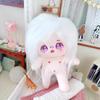 niannyyhouse 20cm Plush Girl White with Fried Hair and Black No Regular Cotton Skeletons Hair, Attributes, Body, Doll, Dress-Up (10 Included)