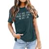 Women's Summer Casual Loose Letter Printed T-shirt Round Neck Pullover Short Sleeve