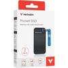 Disque ssd externe - verbatim - pocket - 2 to - noir / bleu