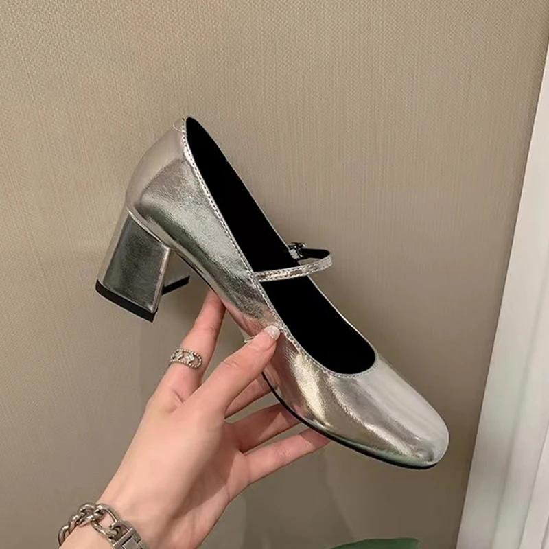 Fashion Mary Janes High Heels Shoes Women Sandals Summer Lolita Dress Shoes Fashion 2024 New Walking Pumps Brand Casual Mujer Zapatillas