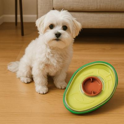 Comedor Lento para Cães Abacate Resistente ao Desgaste Abertura Ajustável Dispensador de Ração Pesado à Prova de Derramamento Alimentador Interativo para Cães
