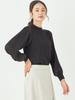 Ships Colors Women's Pleated Sleeve Combination Knit, Hand Washable, 226050007, Black, One Size