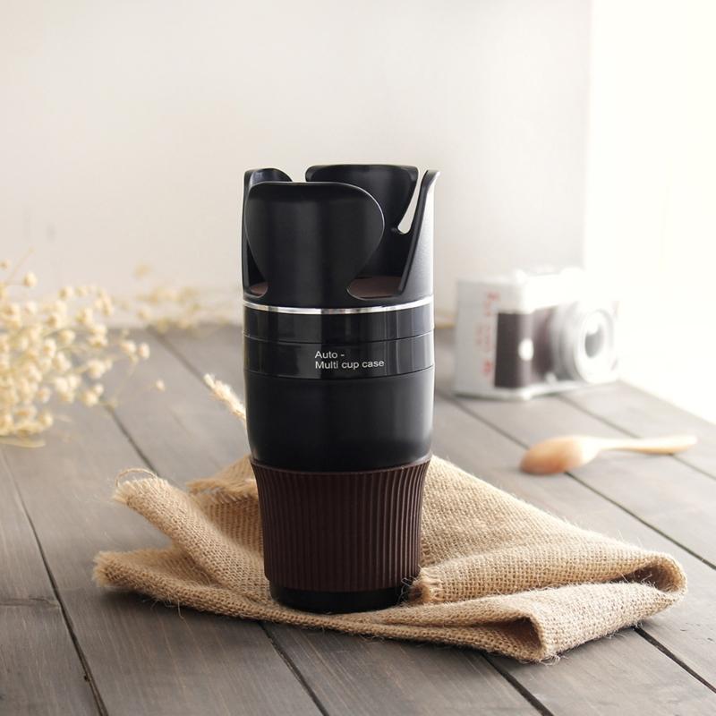 360° Rotating Car Beverage Rack with Key Storage Multipurpose Car Bottle Mount