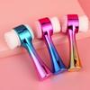 Nouvelle Brosse Nettoyante à Poils Doux Électroplaquée, Brosse pour le Visage, Appareil de Nettoyage Facial Manuel en Silicone, Nettoyage Profond des Pores, Brosse Anti-Points Noirs