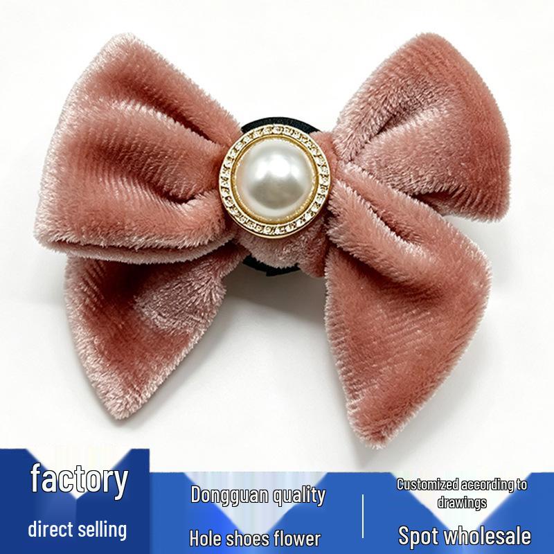 New Floral Leather Bow Tie Shoe Decorations with Buckle