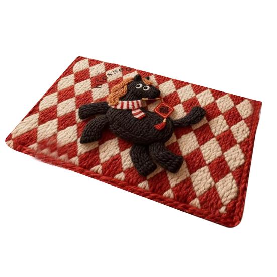 Chinese New Year Red Area Rug 2026 Year of The Horse Shower Rug Non-slip Welcome Door Mat for Living Room Entryway Front Door Kitchen Bathroom