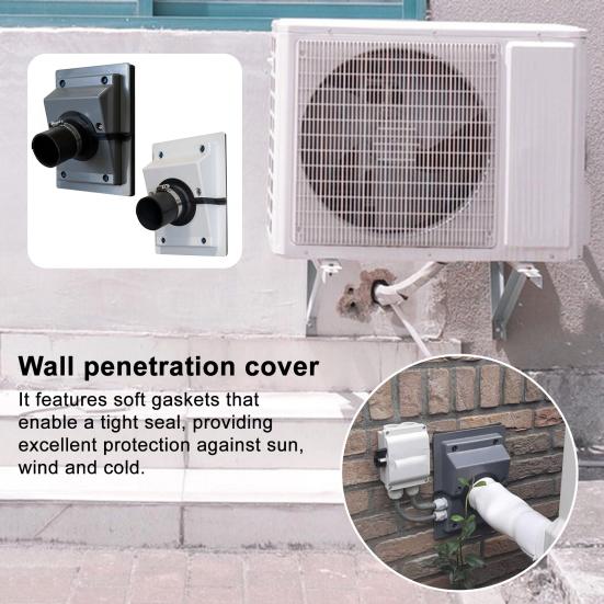 Split Cover Wall Sleeve Kit for AC Line Set Easy Install Wall Penetration Cover for Air Conditioner Systems HVAC Line-Set Cover with Gaskets