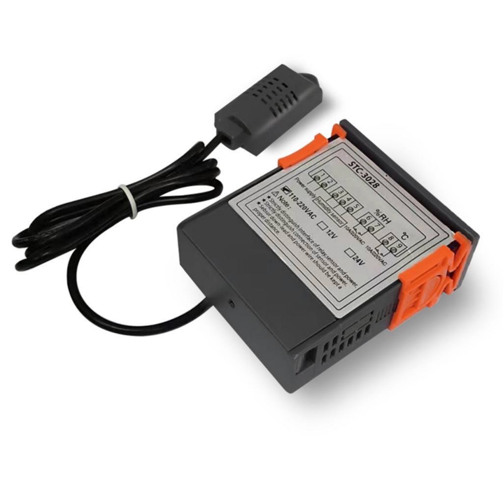 Temperature Humidity Controller - Digital LED Display Multifunction Hygrometer for Refrigerator