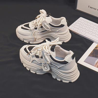 Platform Dad Shoes Dames Lente en Herfst Nieuw Mesh Ademend Ins All-Matching Hong Kong Stijl Comfortabele Casual Sportschoenen