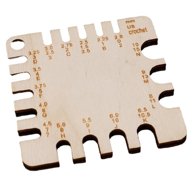 Wood Knitting Needle Gauge and Ruler Measuring Tool Crochet Accessories Knitting Needle Ruler