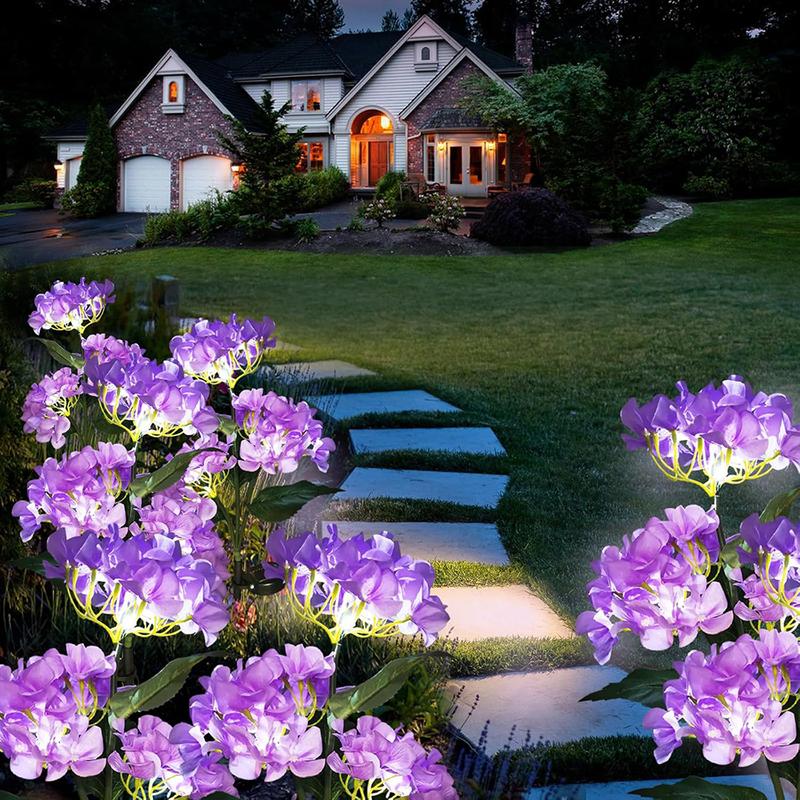 Garten-Solar-Hortensien-Laternen, Outdoor-Landschafts-Laternen, Gartenlaternen, Solarbetriebene Rasenlaternen, Rosenlaternen