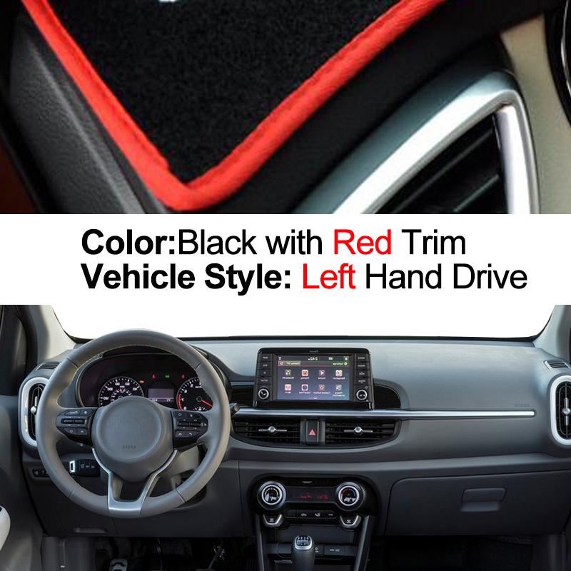 Buy 2 Layers Car Dashboard Cover For or KIA Picanto Morning 2018 2019 2020 Dash Mat Carpet Cape