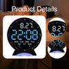Alarm Clock Adjustable Brightness Multifunctional Modern Silent LED Bedside Clocks for Home