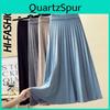 Long Autumn Knitted Winter Midi Pleated Skirt Za Women Korean Style Blue Midlength High Waist Skirt Female