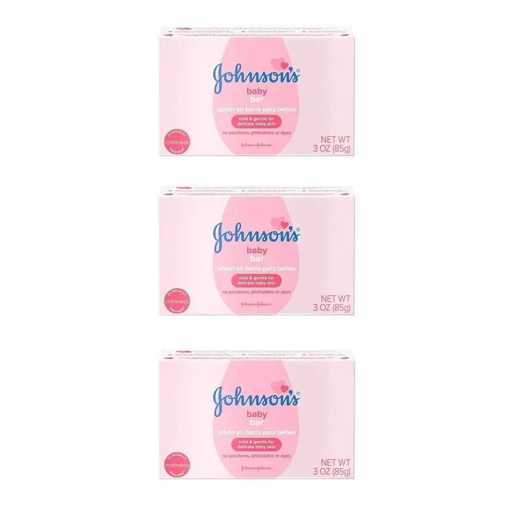 Детское мыло Johnson s 85 г 3 шт. Мягкое твердое мыло Johnson s для тела для младенцев и малышей, Нежное для ребенка