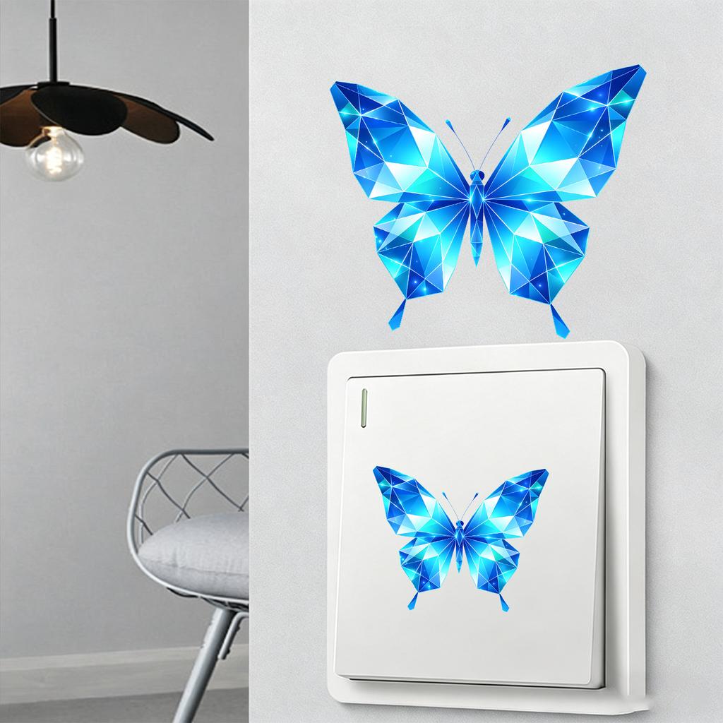 Crystal Butterfly Night Glow Sticker - Removable Wall Decal for Children's Room