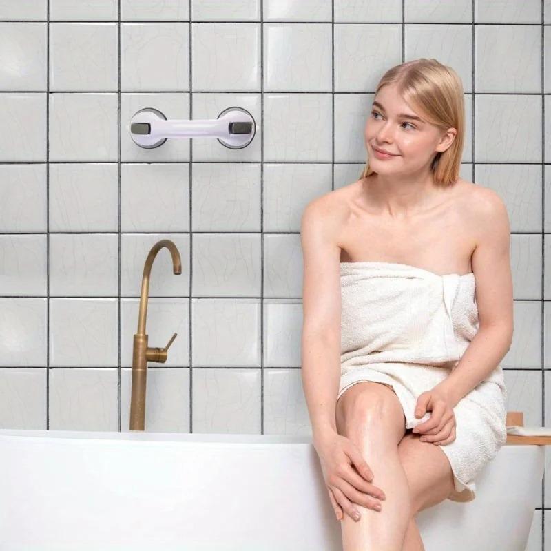 Bathroom Safety Grab Bar with Strong Suction Cup Shower Handle Anti-Slip Grip Support Handrail for Elderly Kids Pregnant Women Bath Assist