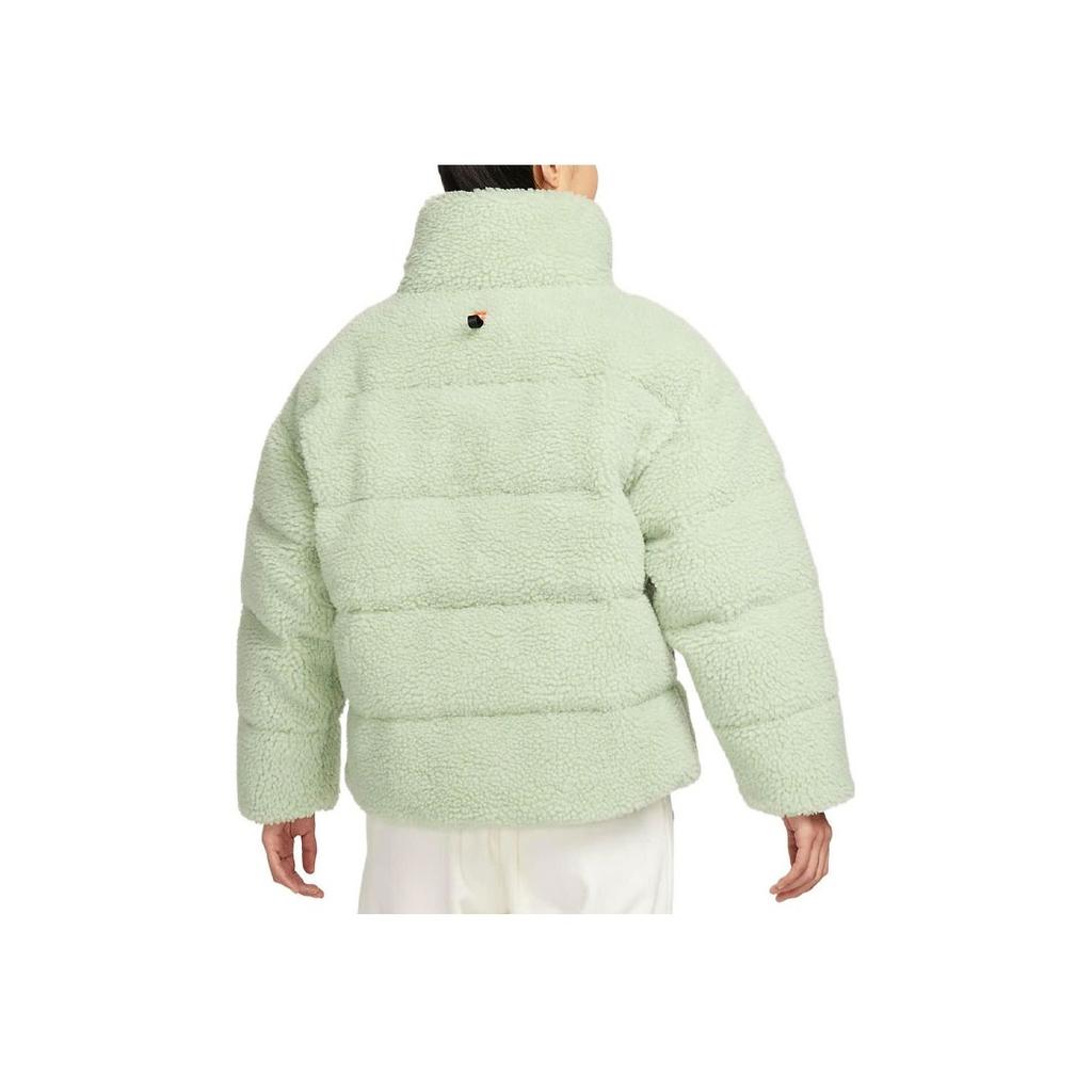 Nike Logo Embroidered Pattern Stand Collar Zipper Warm Jacket Women Jackets Green DV6676-343