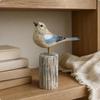 Bird Figurine with Stump Base Compact Statue Elegant for Shelf