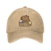 Cute Capybara Cartoon Animal  Baseball Cap Casual Distressed Washed  Sun Cap Unisex Style Outdoor Adjustable Fit Caps Hat