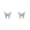 S925 silver needle zircon pearl earrings women's light luxury niche high-end butterfly stud earrings versatile temperament earrings