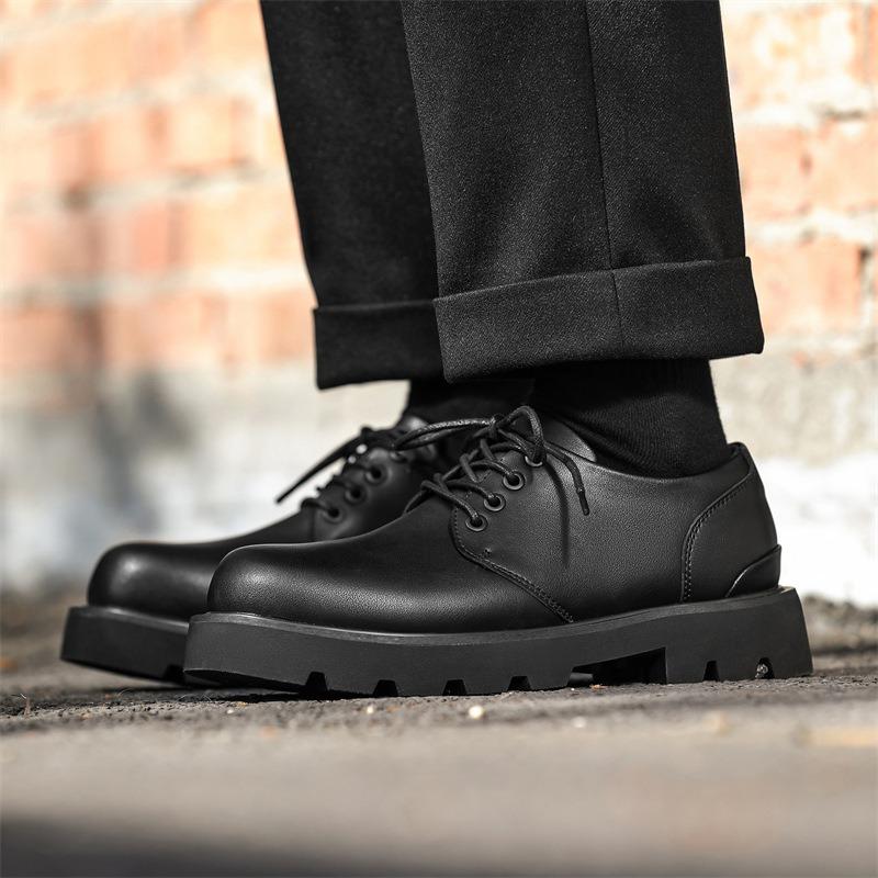 3185 Dress Commuter Leather Shoes Spring New Groom Wedding Shoes Leather Versatile Men's Carbon Black Derby Shoes