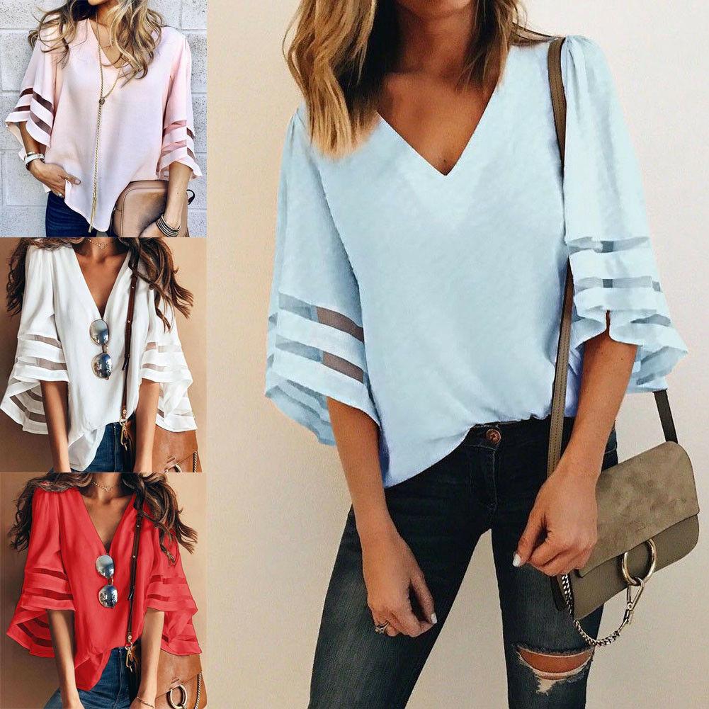 Stylish Loose Fit Women's T-shirt In Chiffon Perfect For Curvy Figures And Comfortable Wear
