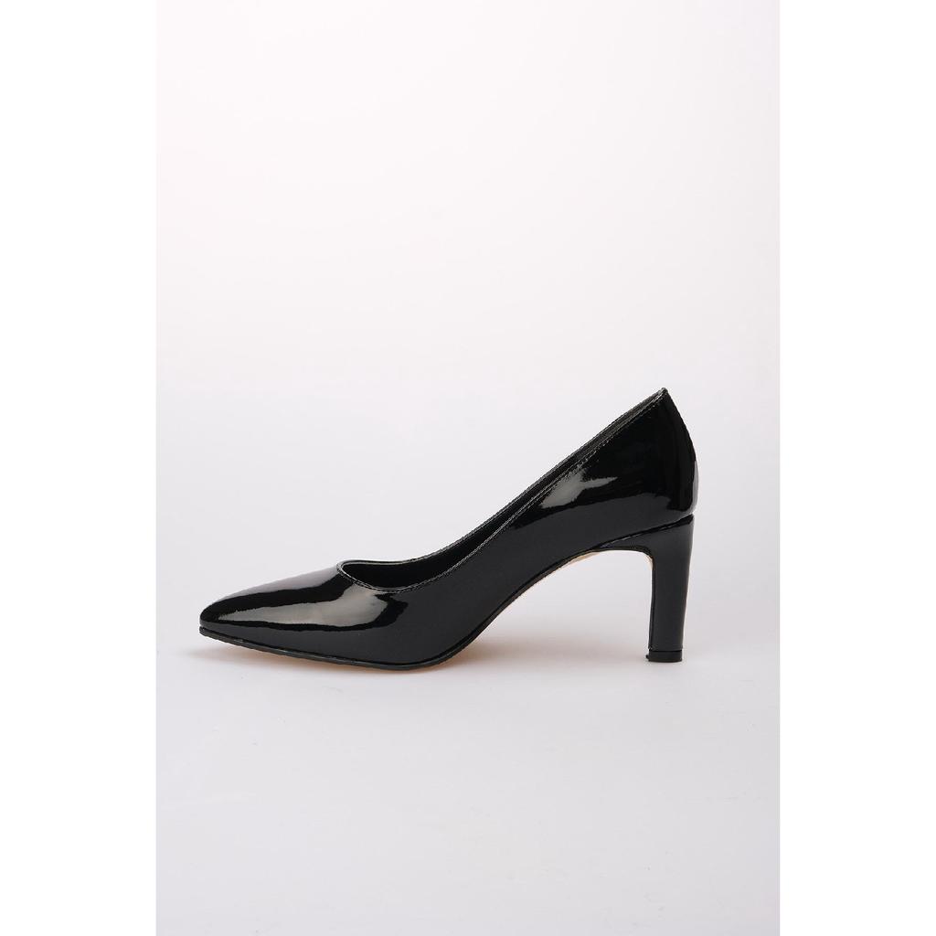 Lita Black Color Patent Leather Women's Stiletto Heeled Shoes