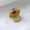Kundan Gold Plated Ring, Adjustable Ring, 925 Sterling Silver Handmade Jewelry, Moissanite Ring Indian Women Jewelry Polki Ring