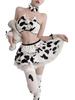 Sexy Cow Uniform Seductive Set Pure Desire Cute Bra Split Short Skirt Set Korean Style Two Piece Outfits For Women Summer 0H9R