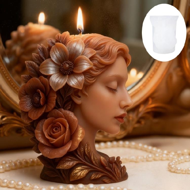 Flower Girl Silicone Candle Mold Easy Demolding Heat Resistant for Epoxy Resin Making Candle Soap Holiday Present