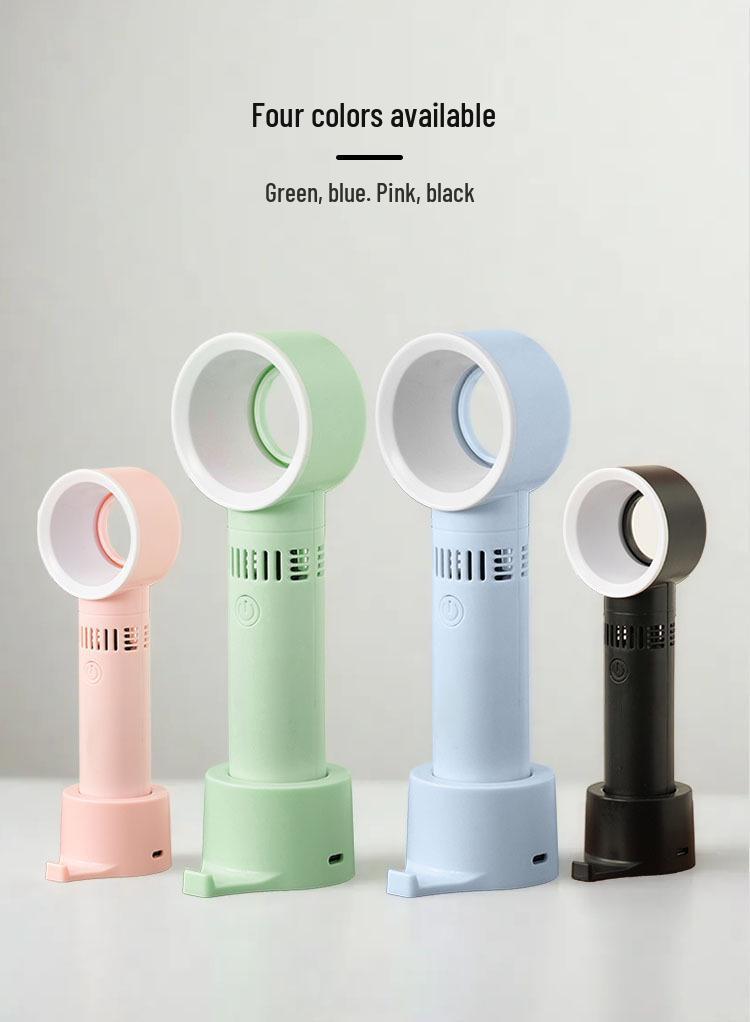 Portable USB Bladeless Mini Fan: Rechargeable, Creative Korean Design, Handheld Cooling Solution