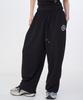 D.XO.H Double Line Stack Logo Wide Jogger Sweatpants Black