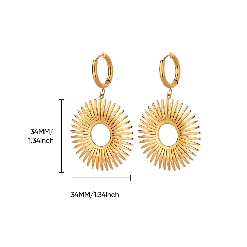 Unique Starfish Sun Stud Earrings: Trendy European-American Design for Daily Commute