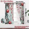 2pcs,Curtains Christmas Candy Cane Ornaments Snow (3) Pattern Popular Curtains Versatile 100% Polyester Curtains Thermal