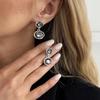 Brincos Pendentes Minimalistas Brilhantes de Strass Preto Mulheres Brincos Exquisitos com Pingente Geométrico Joias Presentes