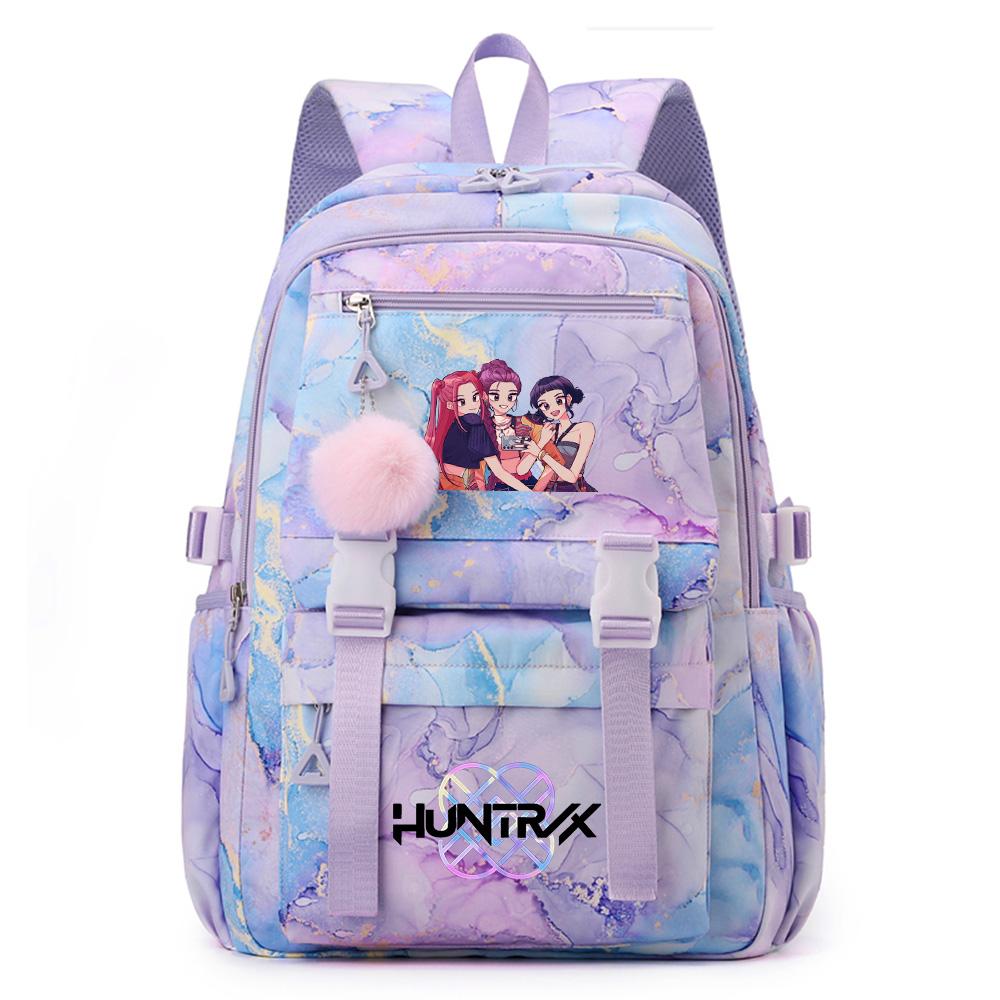 Cartoon Anime K-Pop Demon Hunters Printed Backpack Schoolbag for Teenager Student Girl Boy Bookbag Large Capacity Waterproof Travel Bag Gift