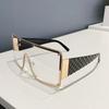 Fashion Large Frame Sunglasses for Women UV400 Protection Wide Rim Catwalk Street Style Ins