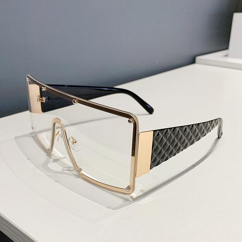 Fashion Large Frame Sunglasses for Women UV400 Protection Wide Rim Catwalk Street Style Ins