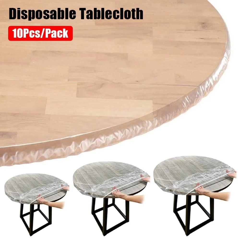 10Pcs Thickened PE Disposable Tablecloth Greaseproof Tabletop Protective Decorat Cover Table Cover